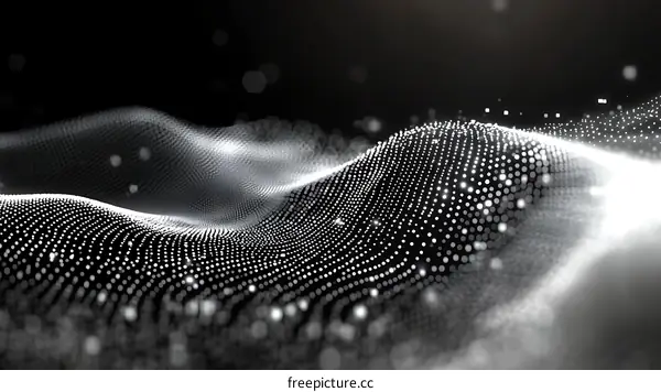Abstract Digital Wave of Particles
