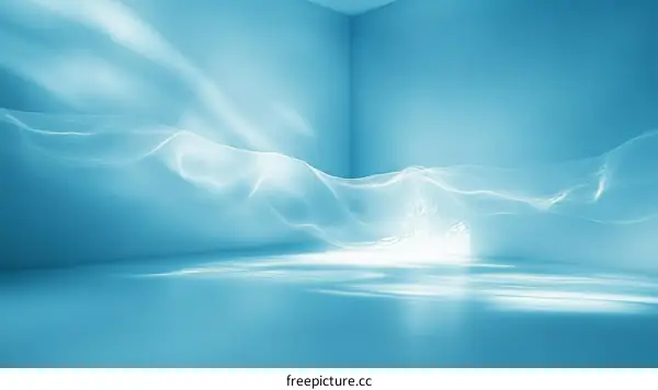 Abstract Light Blue Interior Scene