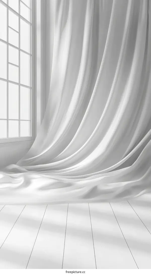 Elegant White Curtains in a Room Interior