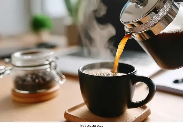 Pouring Coffee into a Cup Morning Brew