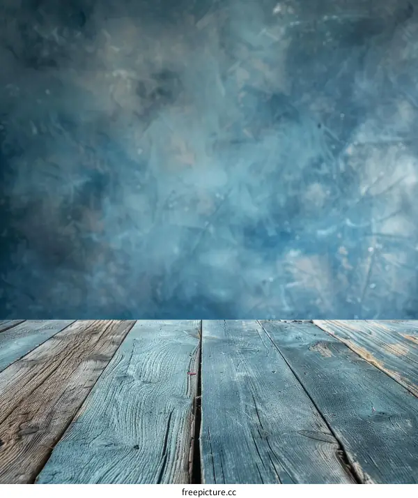 Blue wooden table background