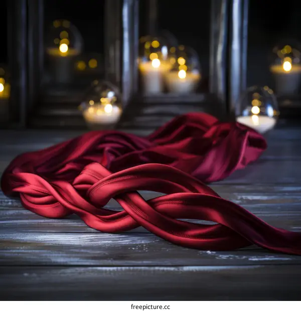 Red twisted silk cord