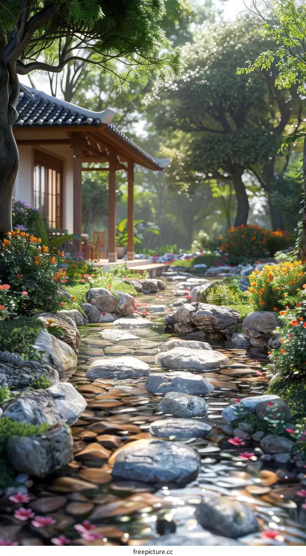 Secluded Chinese Garden Pathway
