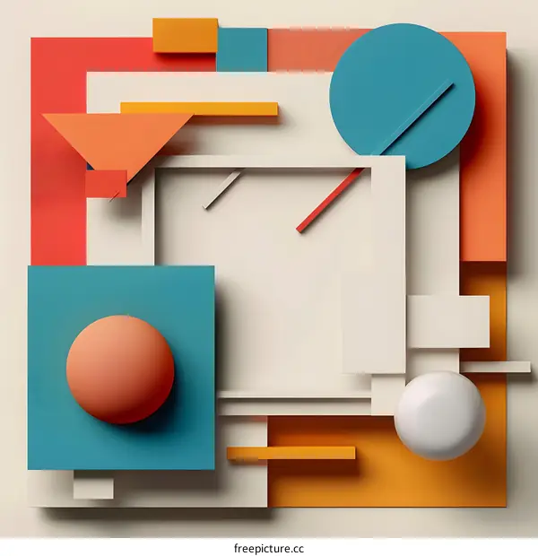 Abstract Geometric Shapes Background with Bright Colors