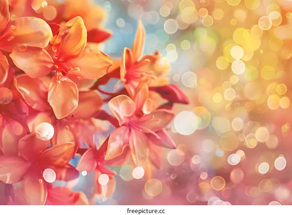 Beautiful Orange Flowers with Bokeh Background