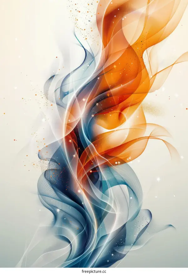 Orange and Blue Intertwined Waves