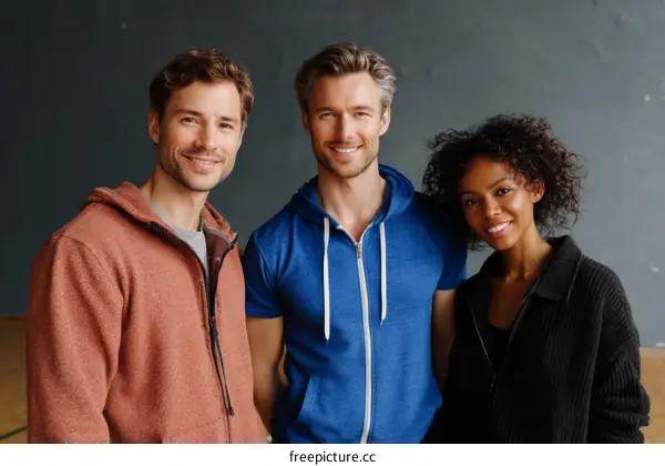 Three Diverse Individuals Posing Together