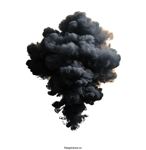 [Transparent Background PNG]Abstract Black Ink Blobs in Artistic Explosion