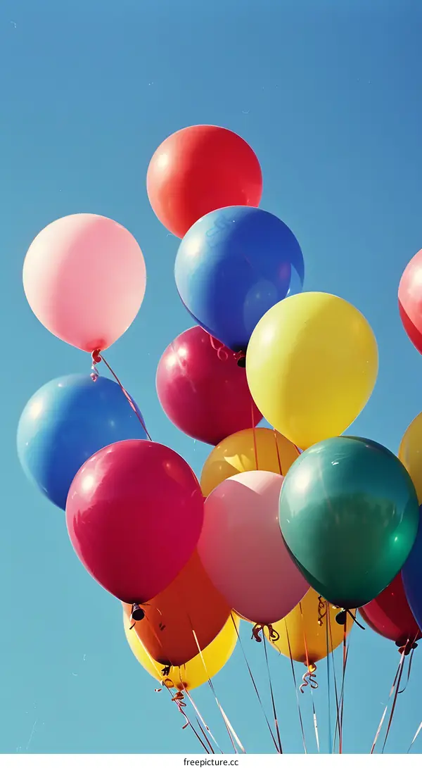 Colorful Balloons Floating in the Sky