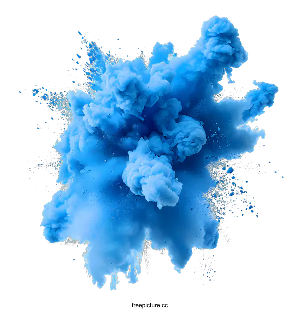 [Transparent Background PNG]Blue powder explosion