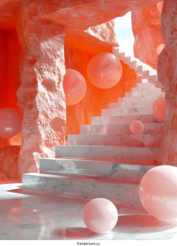 Pink Surreal Stairs