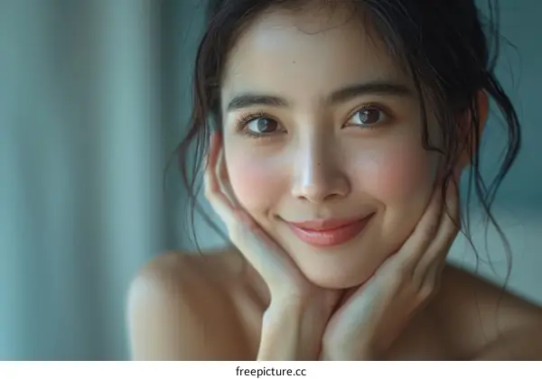 Portrait of a young Asian woman smiling