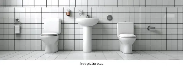 Modern Bathroom Fixture Set Design
