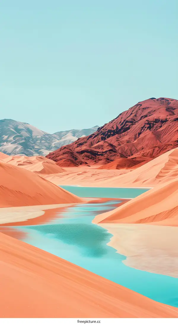 Blue Water Oasis in the Desert Landscape