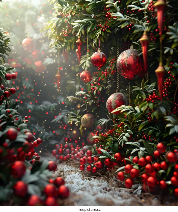 Christmas decorations in red