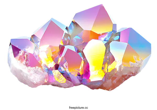 [Transparent Background PNG]Radiant Rainbow Quartz Cluster
