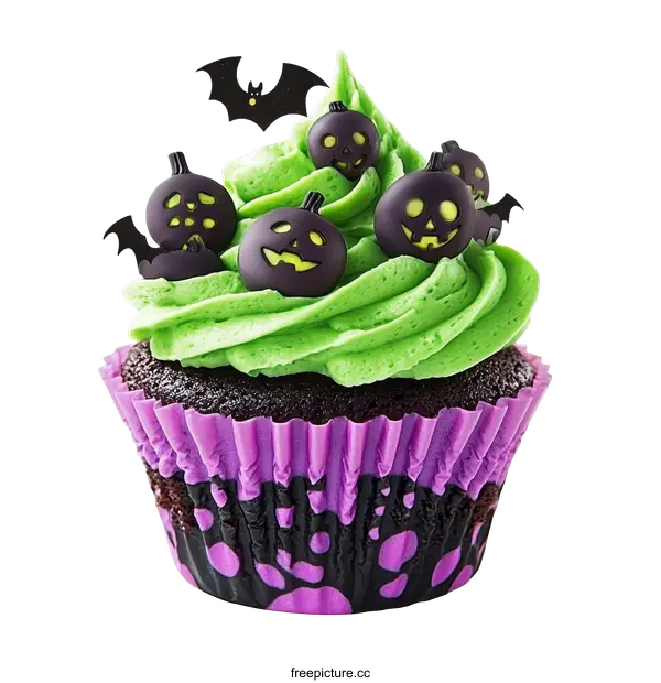 [Transparent Background PNG]Halloween Themed Spooky Cupcake