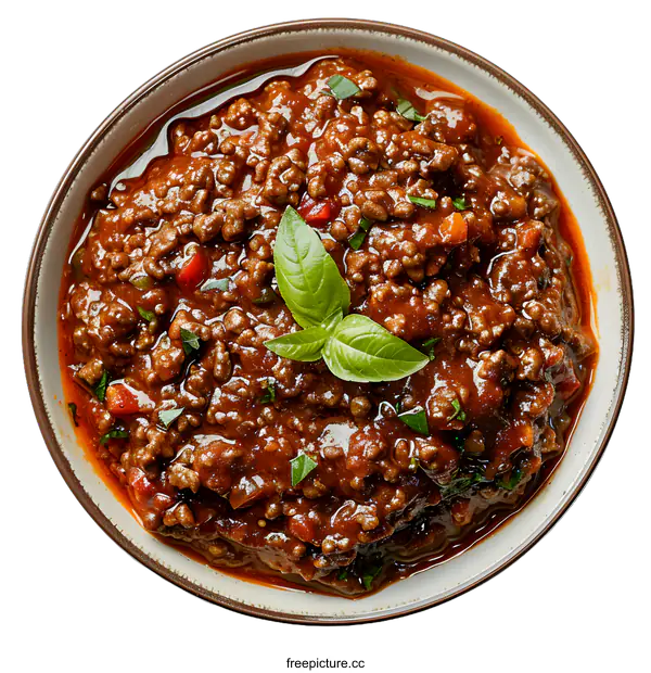[Transparent Background PNG]Bowl of delicious bolognese sauce