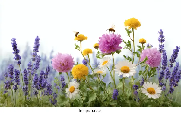Colorful Flower Meadow in Summer