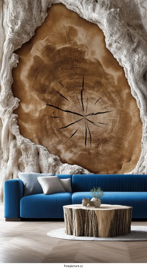 Wooden Tree Slice Wall Decor Interior Living Room