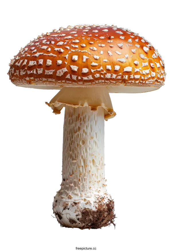 [Transparent Background PNG]close up of a red mushroom with white spots