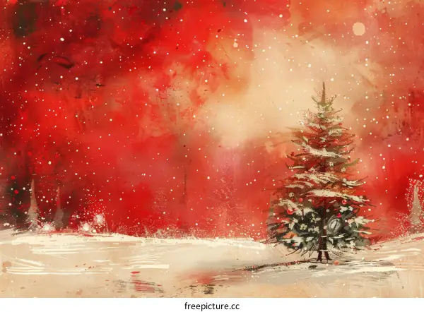 Christmas Snow Scene Illustration
