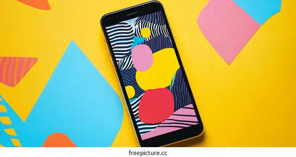 Abstract Phone Wallpaper With Geometric Shapes And Colors