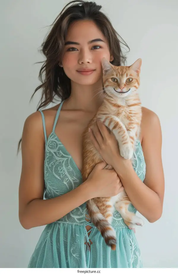 Smiling Cat and Its Owner