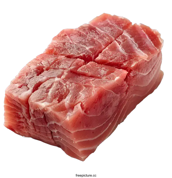 [Transparent Background PNG]Fresh raw tuna steak isolated on white background