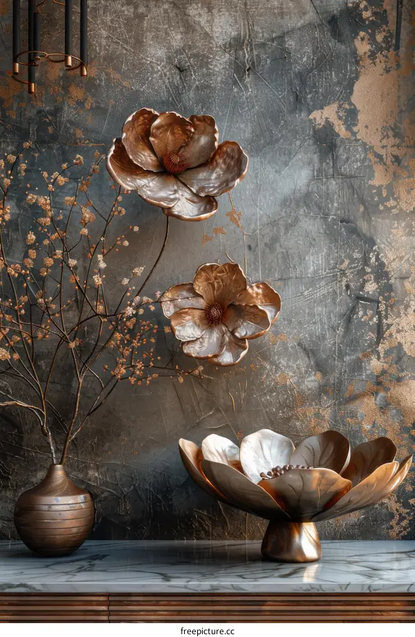 Metal Flower Wall Art Decor
