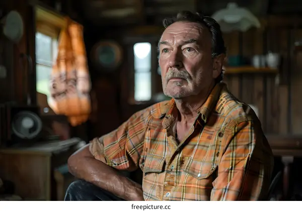 Portrait of a man in a plaid shirt