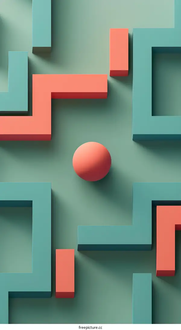 Abstract Geometric Shapes with a Sphere in the Middle
