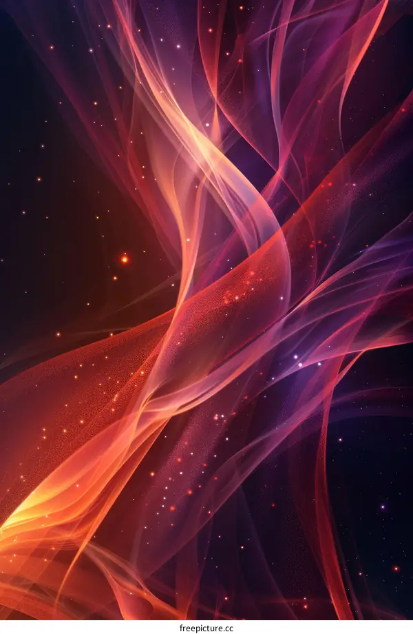 Abstract Colorful Flowing Lines Digital Art