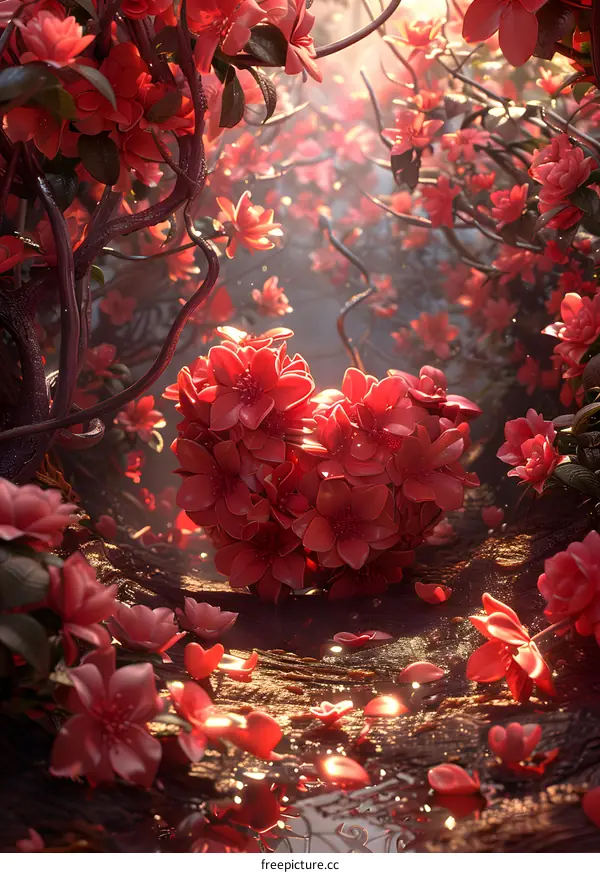 Flowers in the shape of a heart