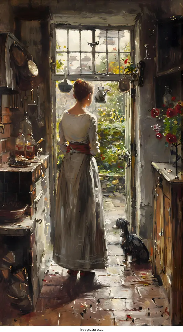 Woman in a Kitchen Doorway