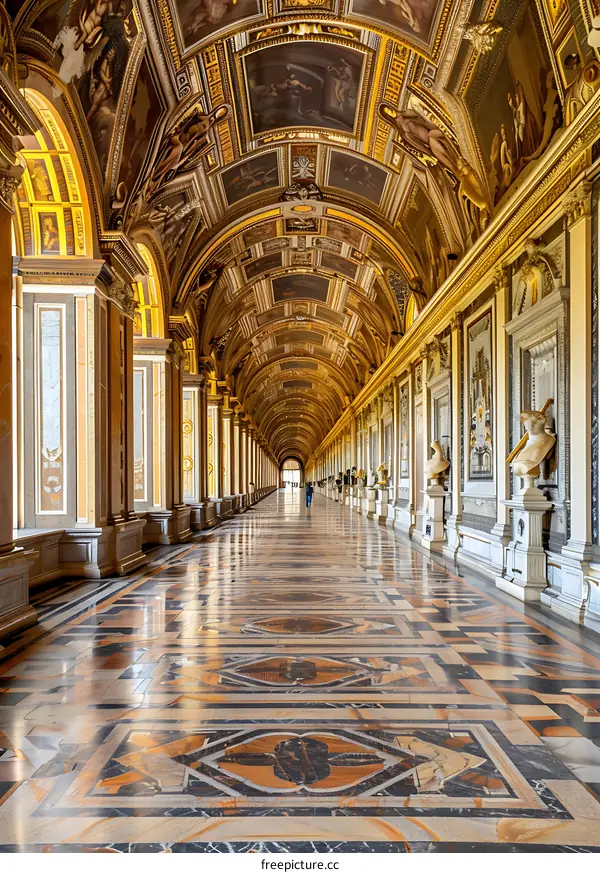 Golden Arched Corridor Interior Of The Royal Palace