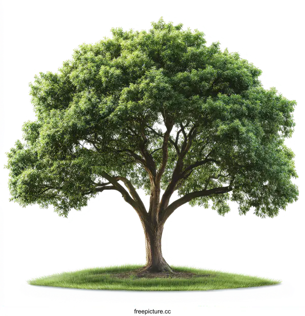 [Transparent Background PNG]Majestic Green Tree in Lush Landscape