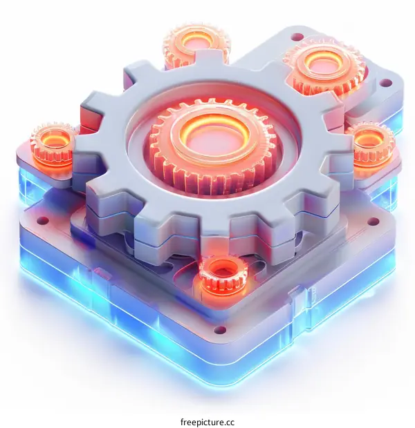 3D Render of Interlocked Gears