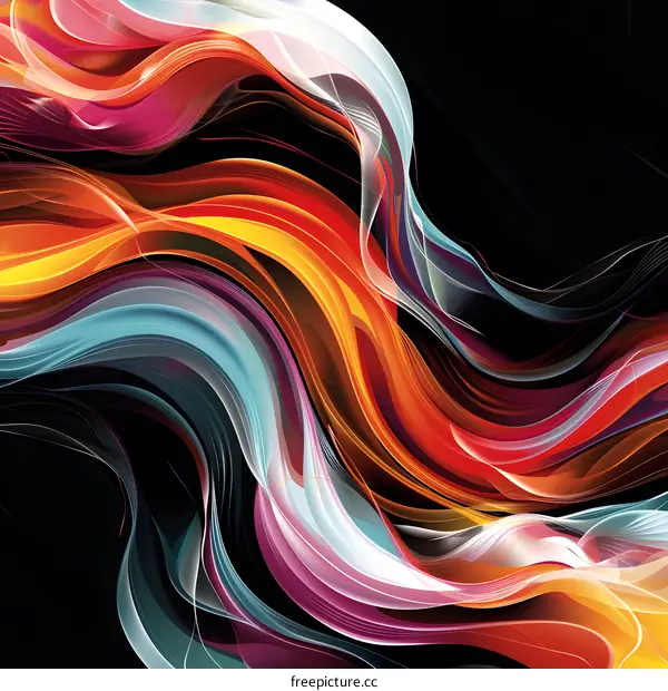 Abstract Colorful Wavy Lines Design Background