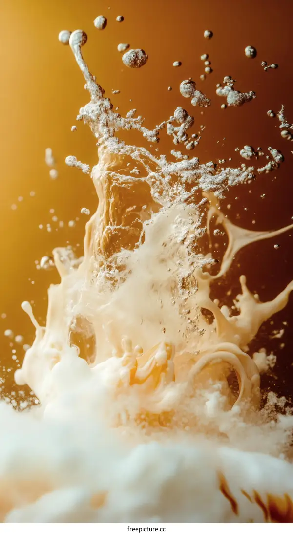Close-up Abstract Beer Splash Art