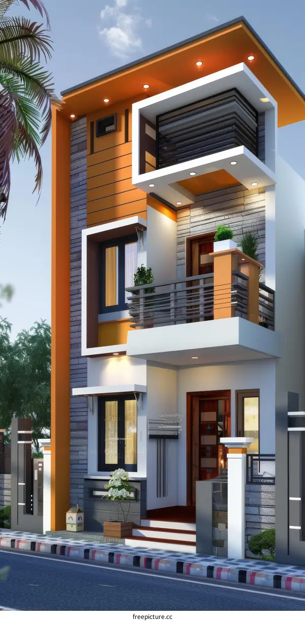 Modern Minimalist House Design Illustration