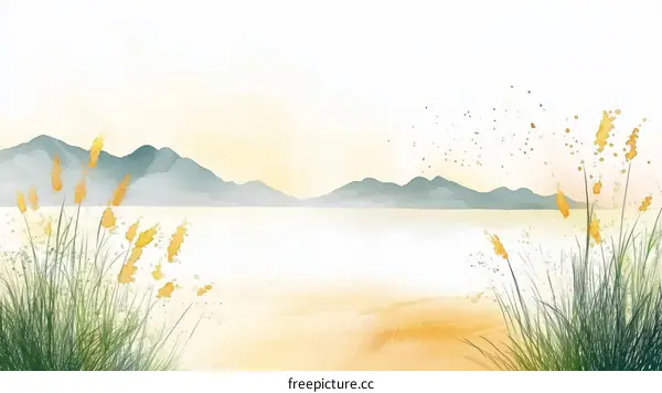 Gentle Sunrise Over Misty Mountains