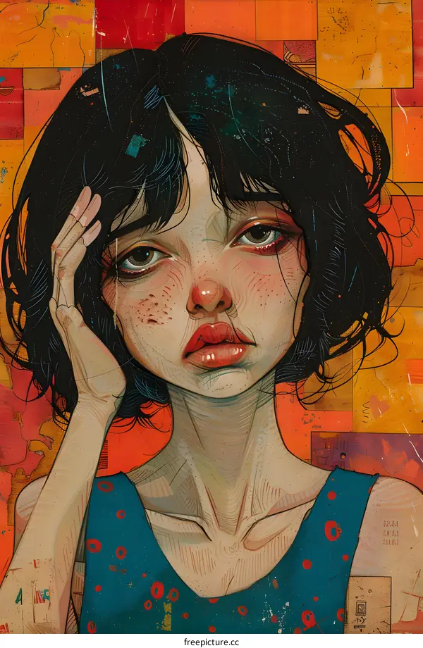 portrait of a girl with black hair