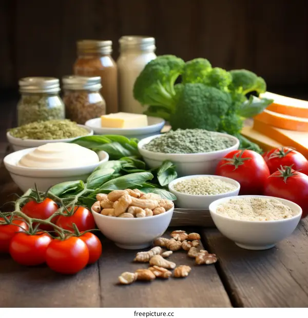 Healthy Vegan Food Ingredients Spread