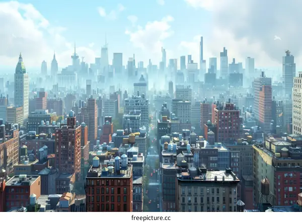 Aerial View of New York City: A Bustling Metropolis