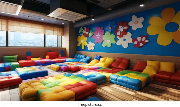 Colorful Play Area Interior Design Illustration