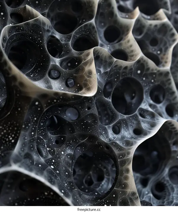 Black and white organic structure