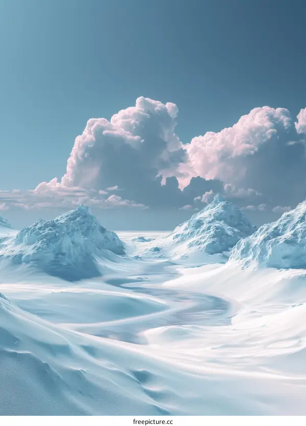 Winter Wonderland Mountain Landscape Illustration