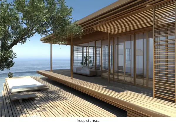 Coastal Modern Wooden House with Ocean View