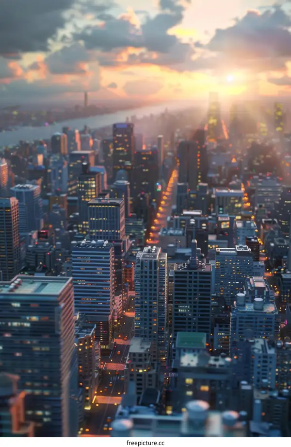 City Skyline at Sunset